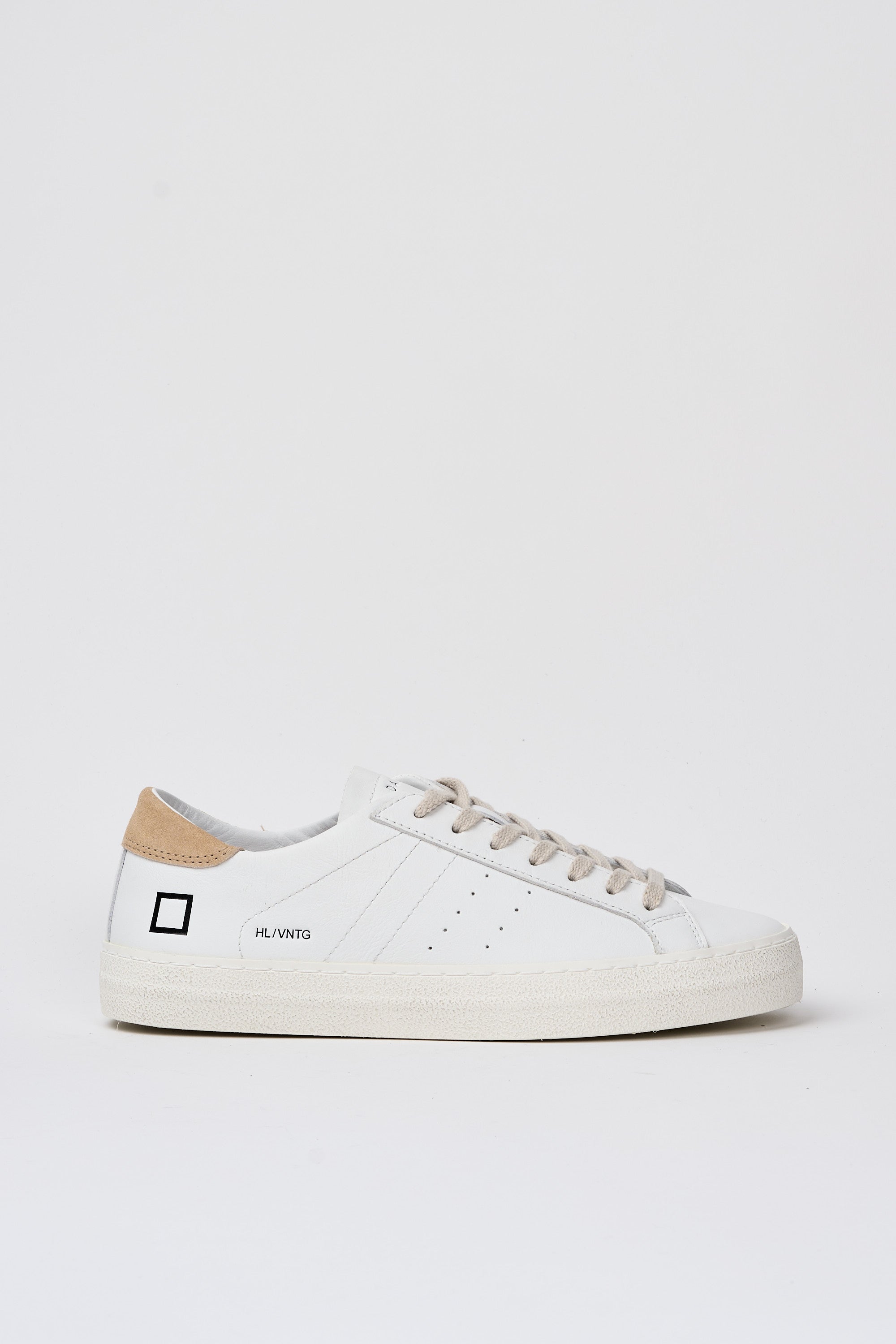 D.A.T.E. Sneaker Hill Low Vintage Leder Weiß/Beige-1