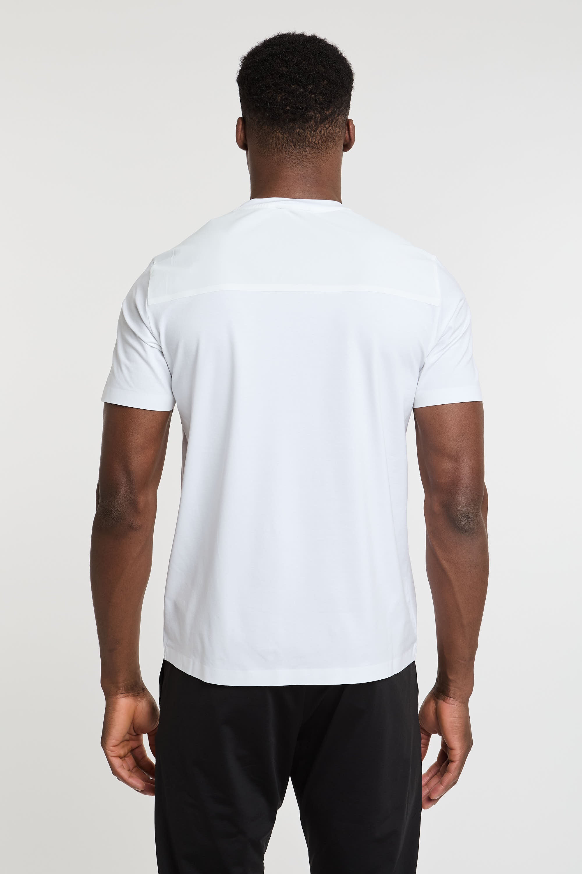 Herno Cotton Stretch Jersey T-shirt with Polyamide Elastane White-5