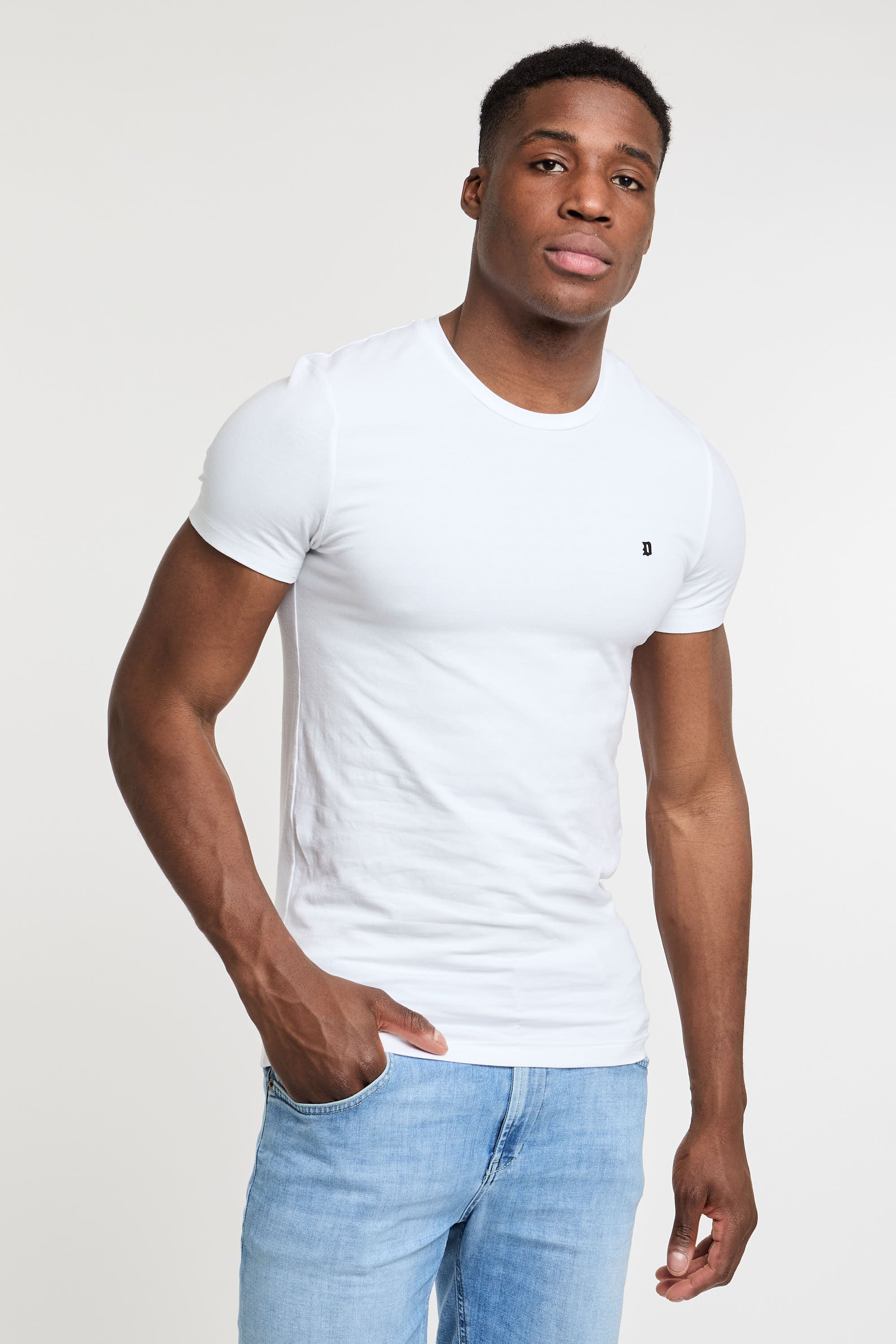 Dondup T-Shirt aus Baumwolle/Elastan in Weiß-3