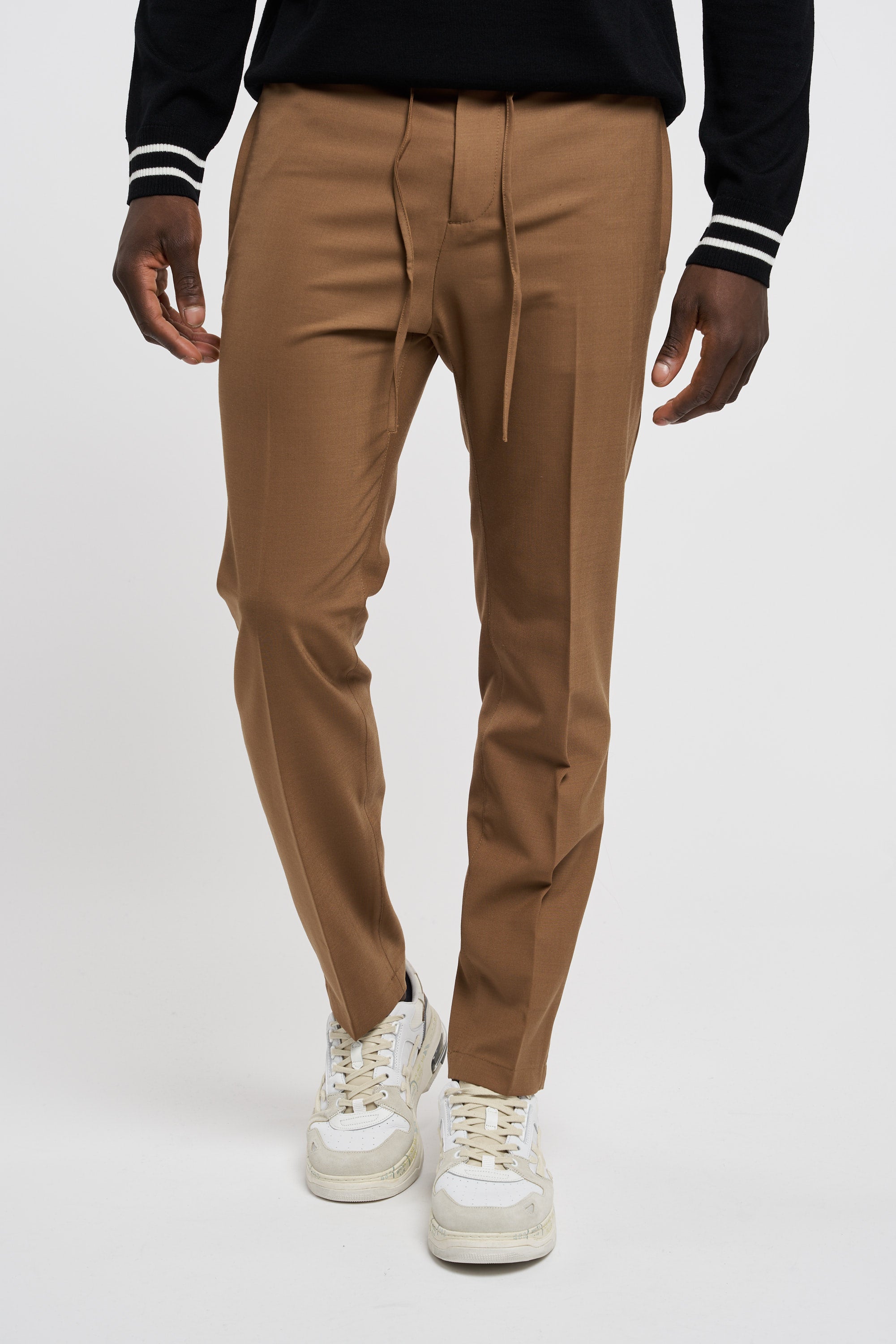 Iceberg Trousers with Logo Polyester/Wool Brown - 5