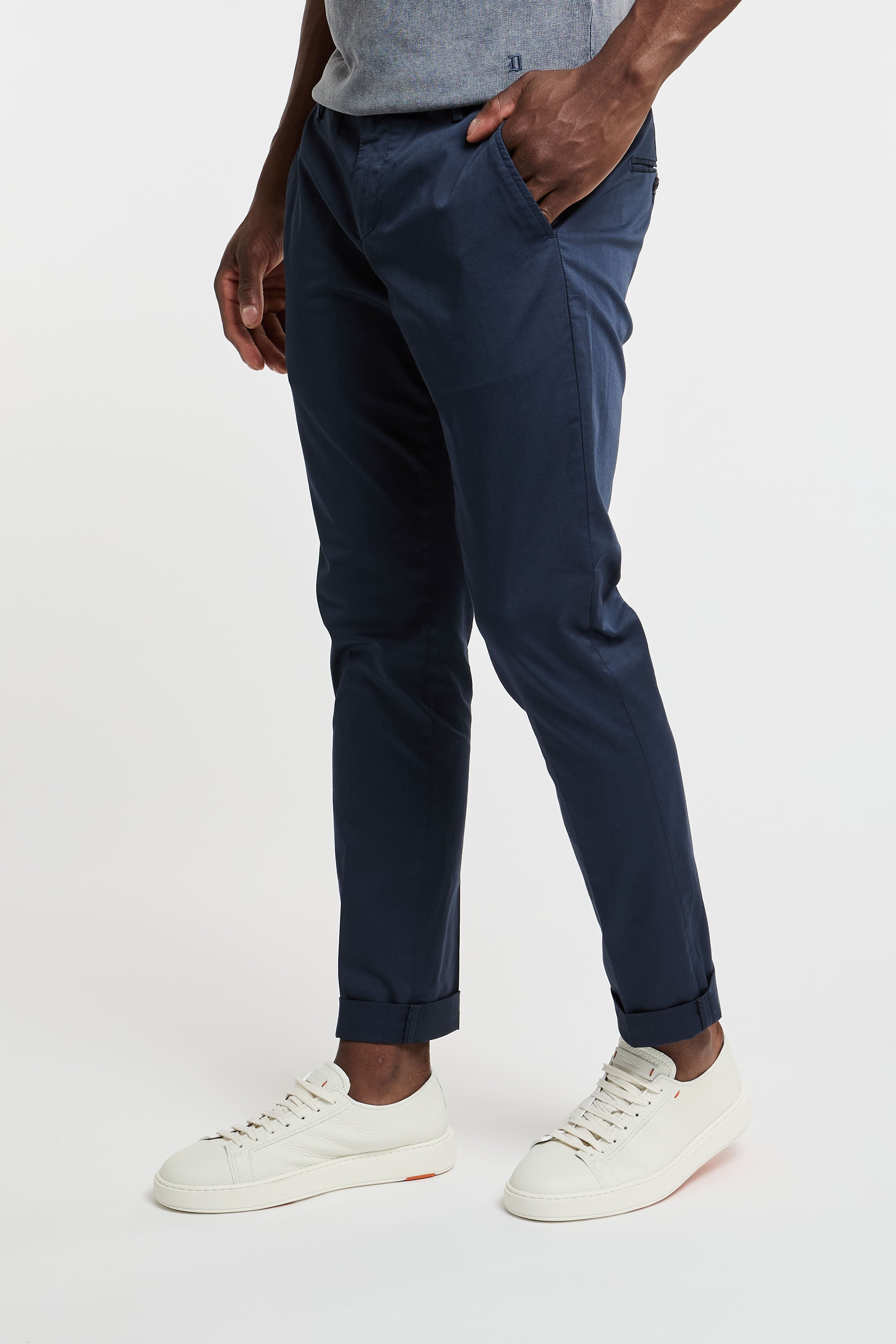 Dondup Gaubert Cotton Trousers Blue-4