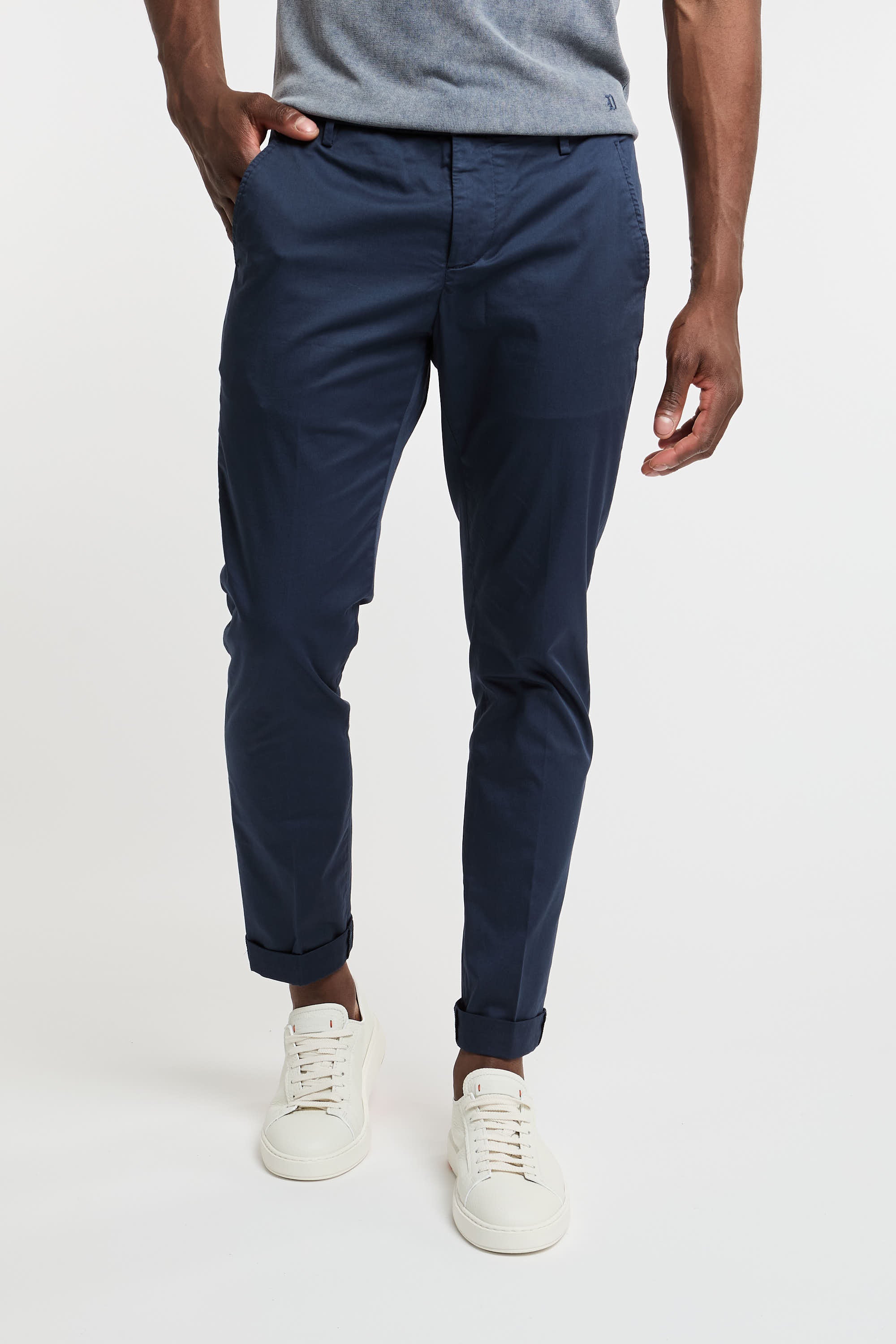 Dondup Gaubert Cotton Trousers Blue-3