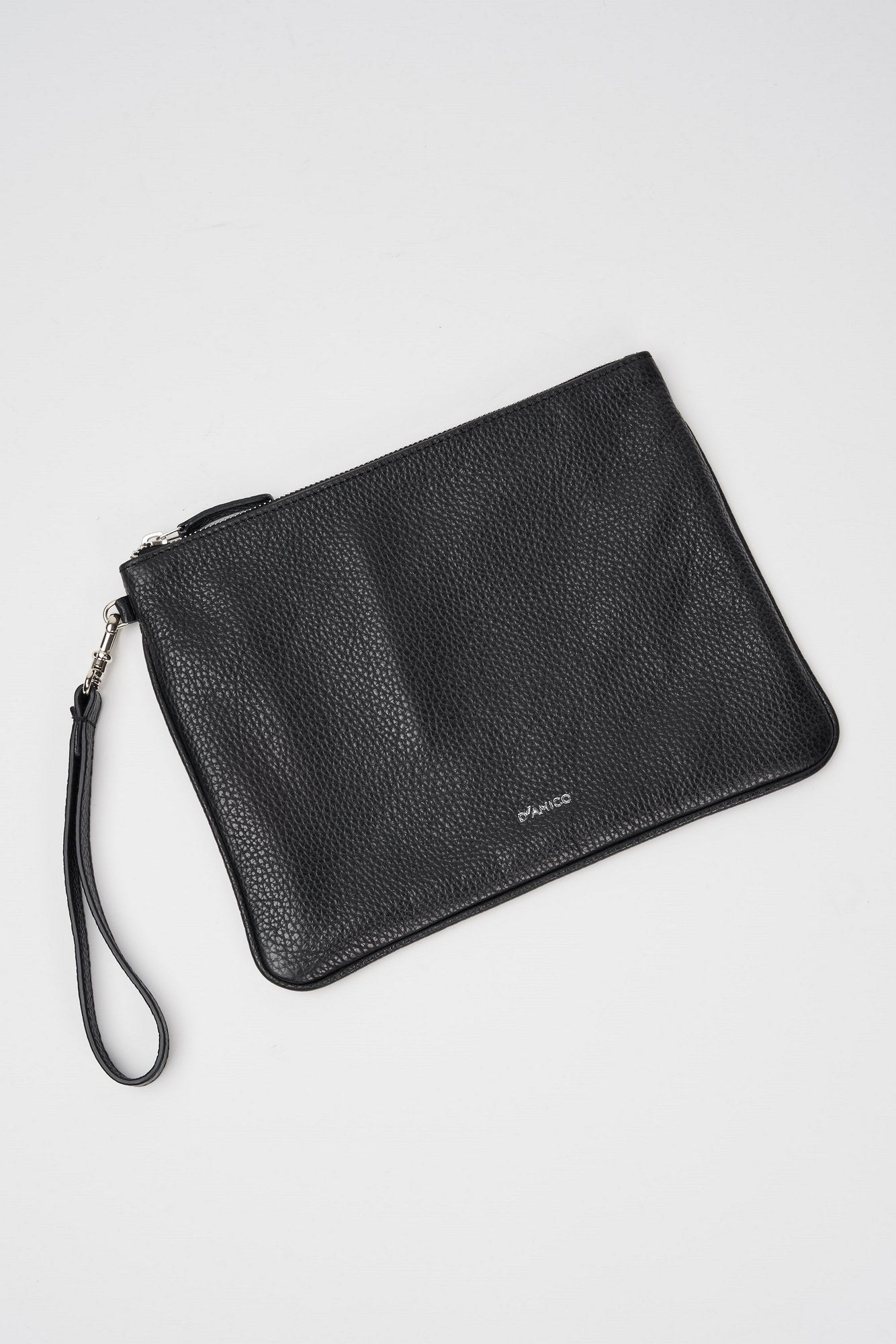 D'Amico Clutch 6282 in Textured Leather Black-1