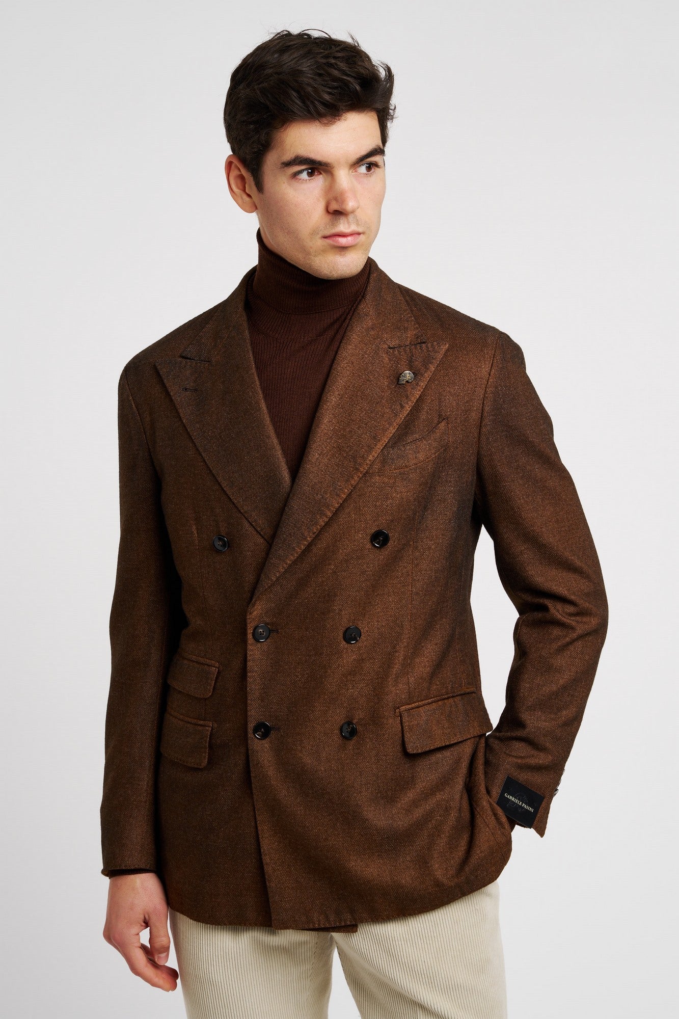 Gabriele Pasini Double-breasted Brown Wool/Cashmere Jacket - 5