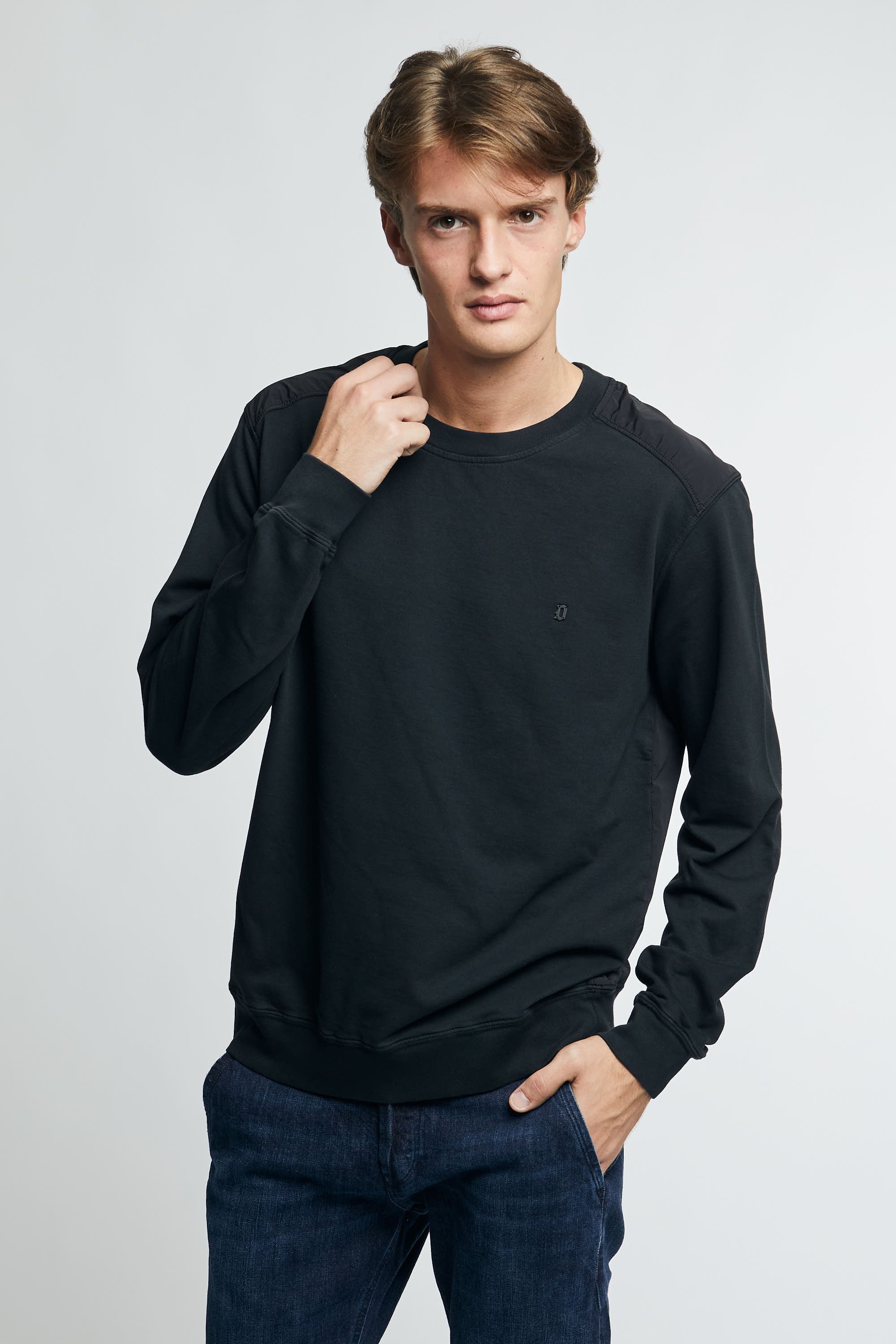 Dondup reguläres schwarzes Sweatshirt aus Baumwolle/Nylon-2