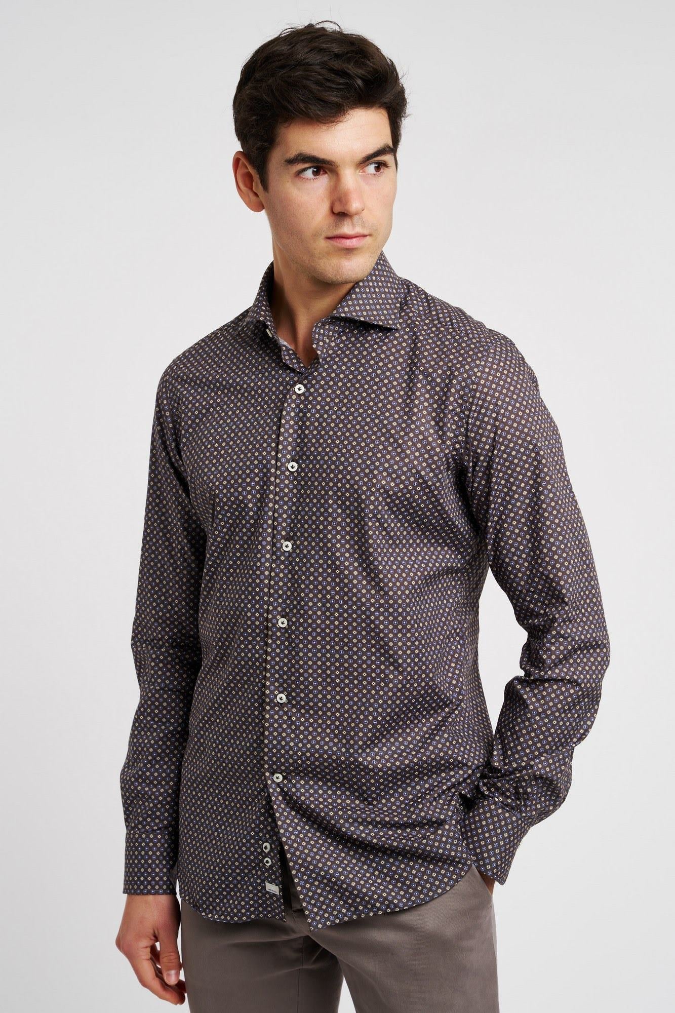 Alessandro Gherardi Patterned Cotton Shirt Brown-1