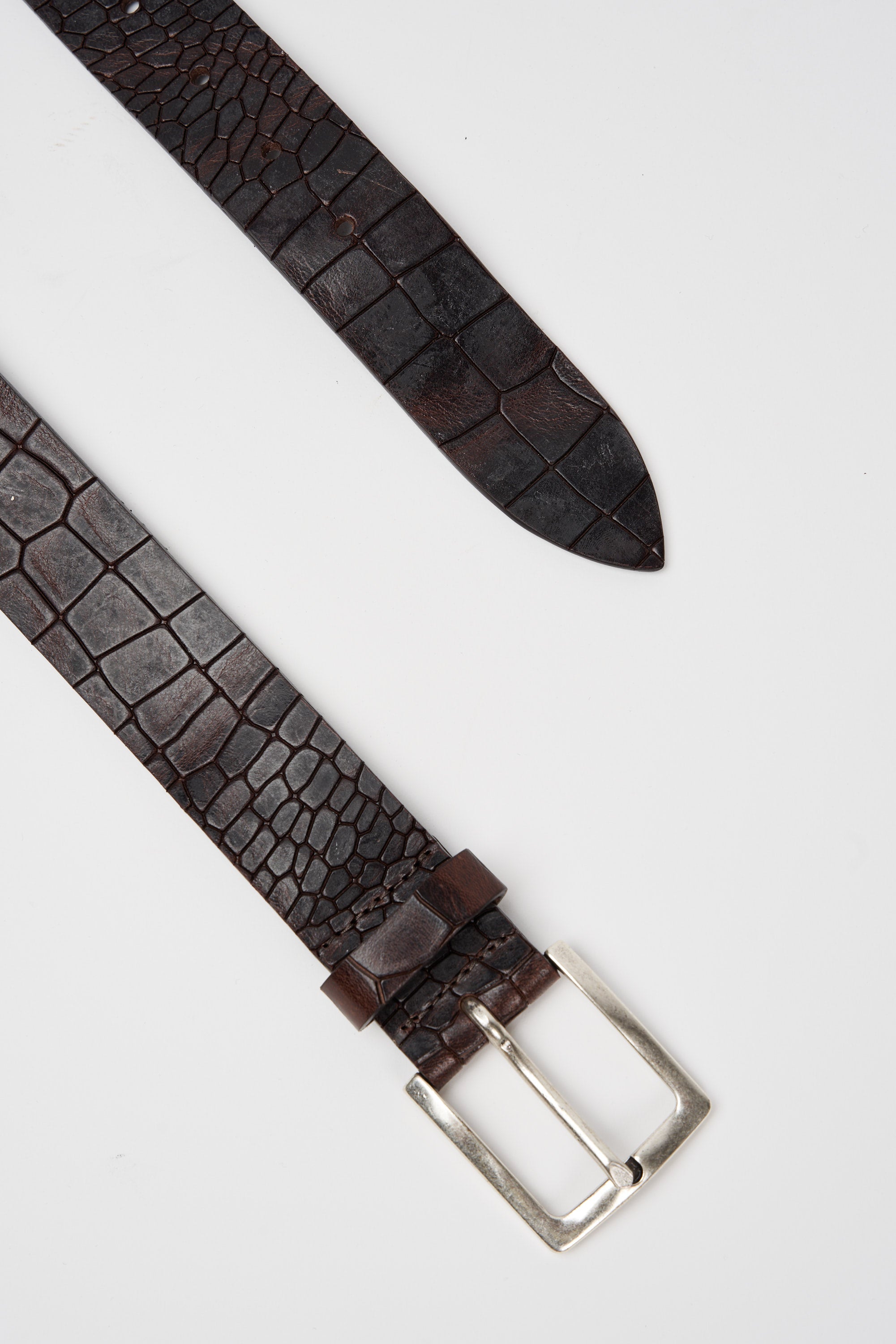 D'Amico Brown Leather Belt Vintage Effect-1