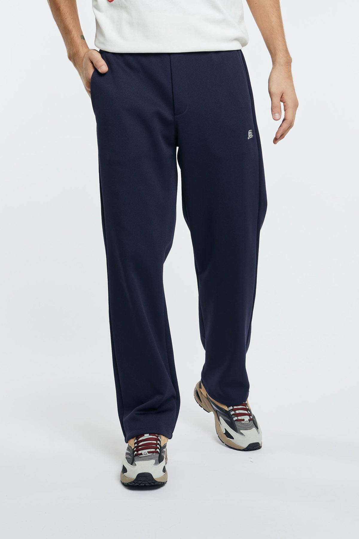 MSGM Pantalone Jogger Blu in Poliestere/Cotone