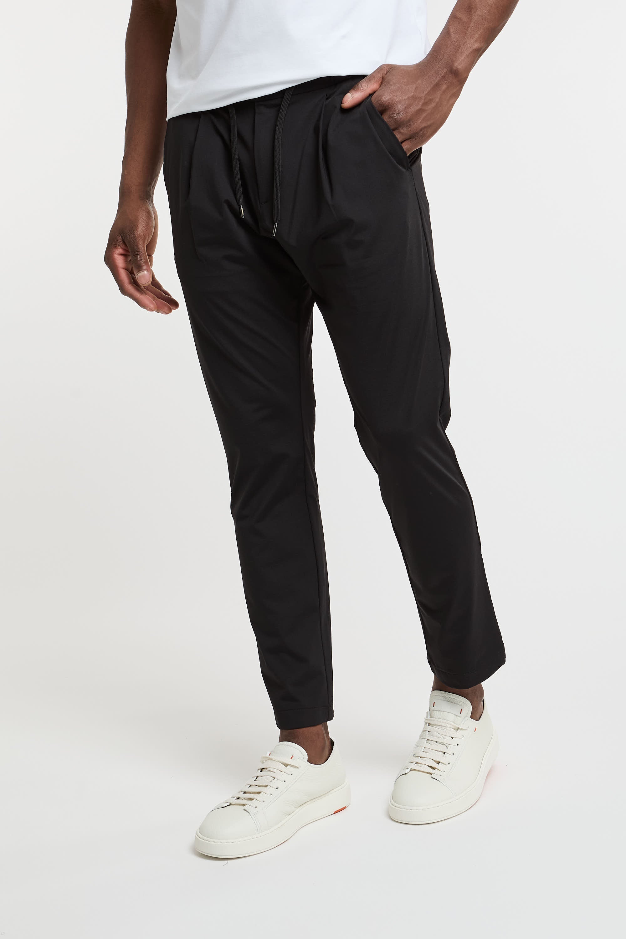 Herno Black Nylon Jersey Pants-4