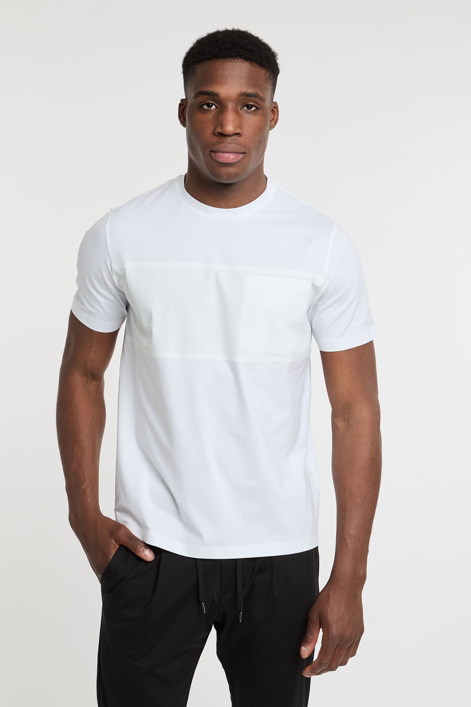 Herno Cotton Stretch Jersey T-shirt with Polyamide Elastane White-1