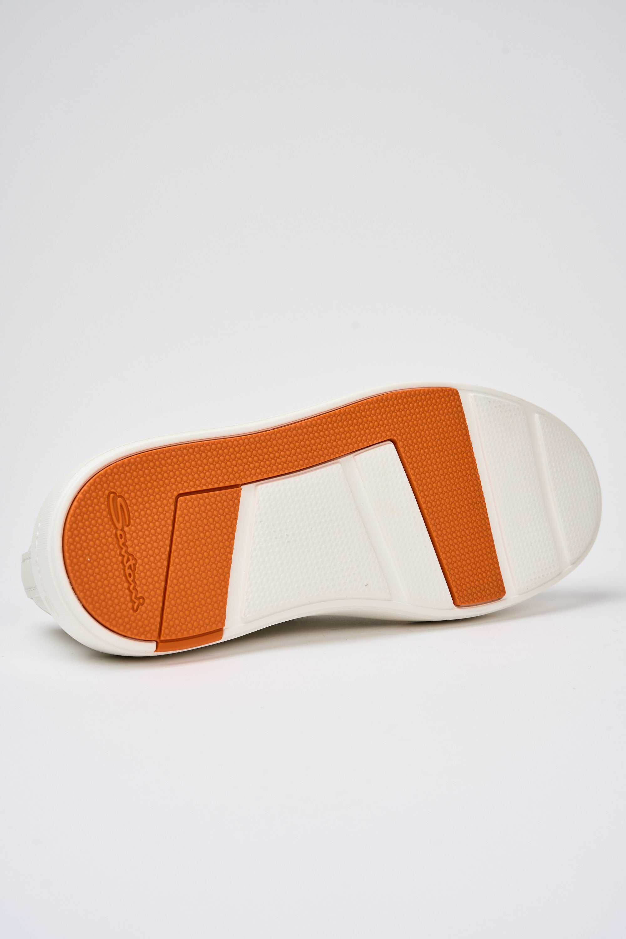Santoni Leather Tumbled Sneakers White-6