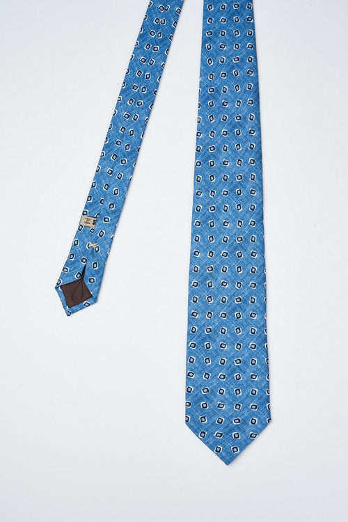Cravatta in seta fatta a mano con design stampato-2