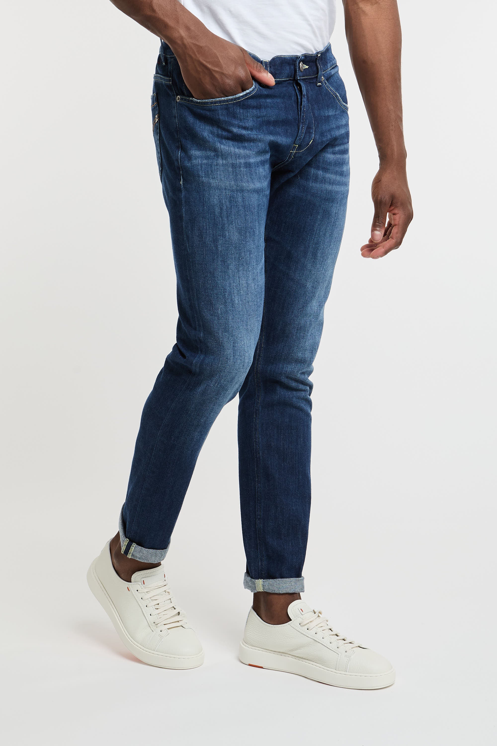 Dondup Jeans George Cotton/Elastomultiester Dark Blue-3