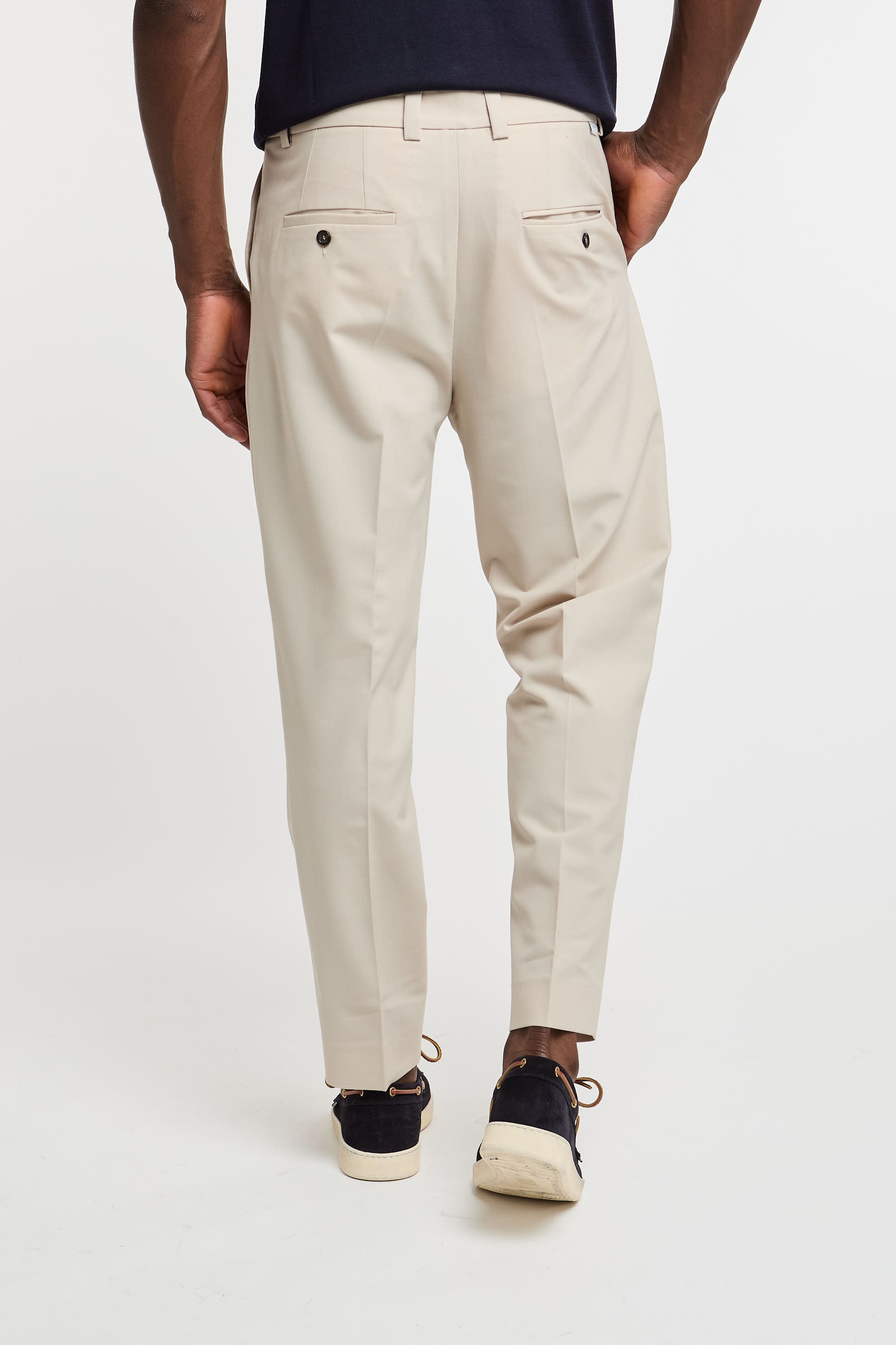 Paolo Pecora Beige Wool/Polyester Mix Trousers-4