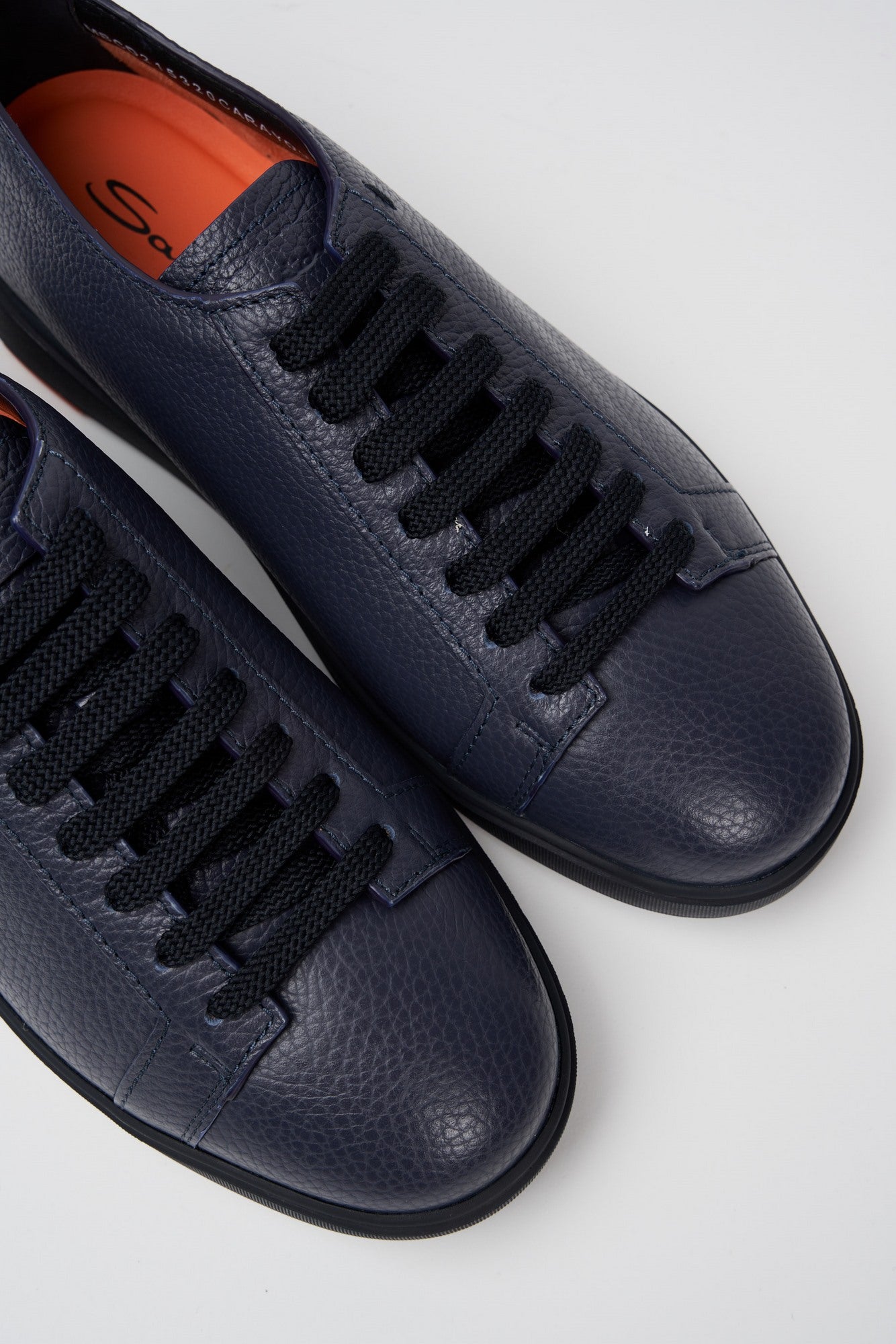 Santoni Sneaker 5944 Leather Blue-3