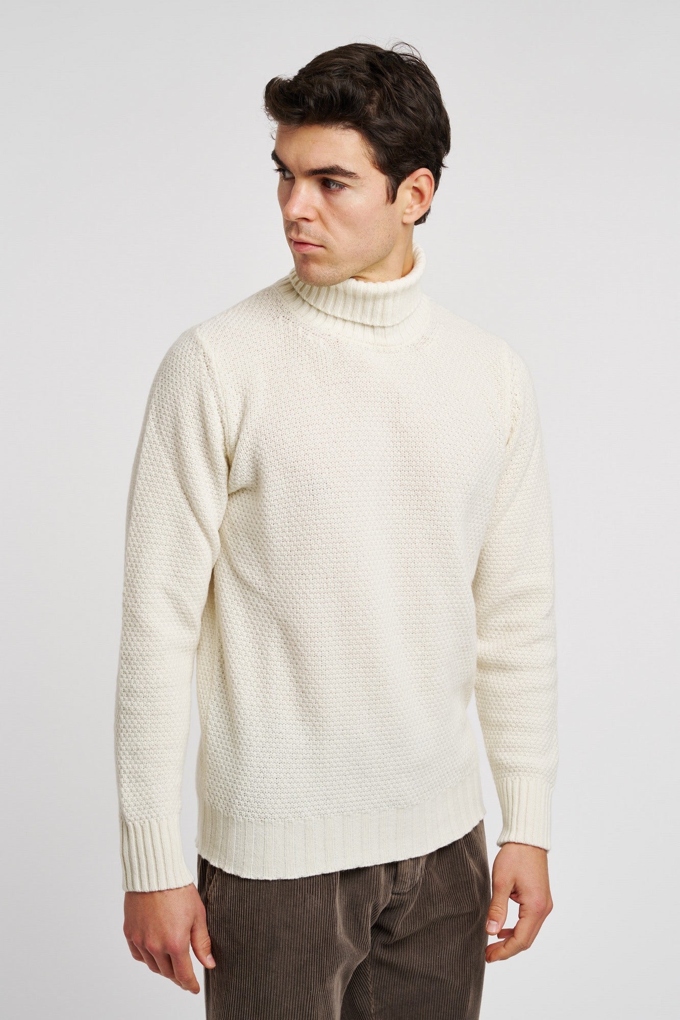 L.B.M. 1911 Cream Wool Blend Turtleneck Sweater - 5