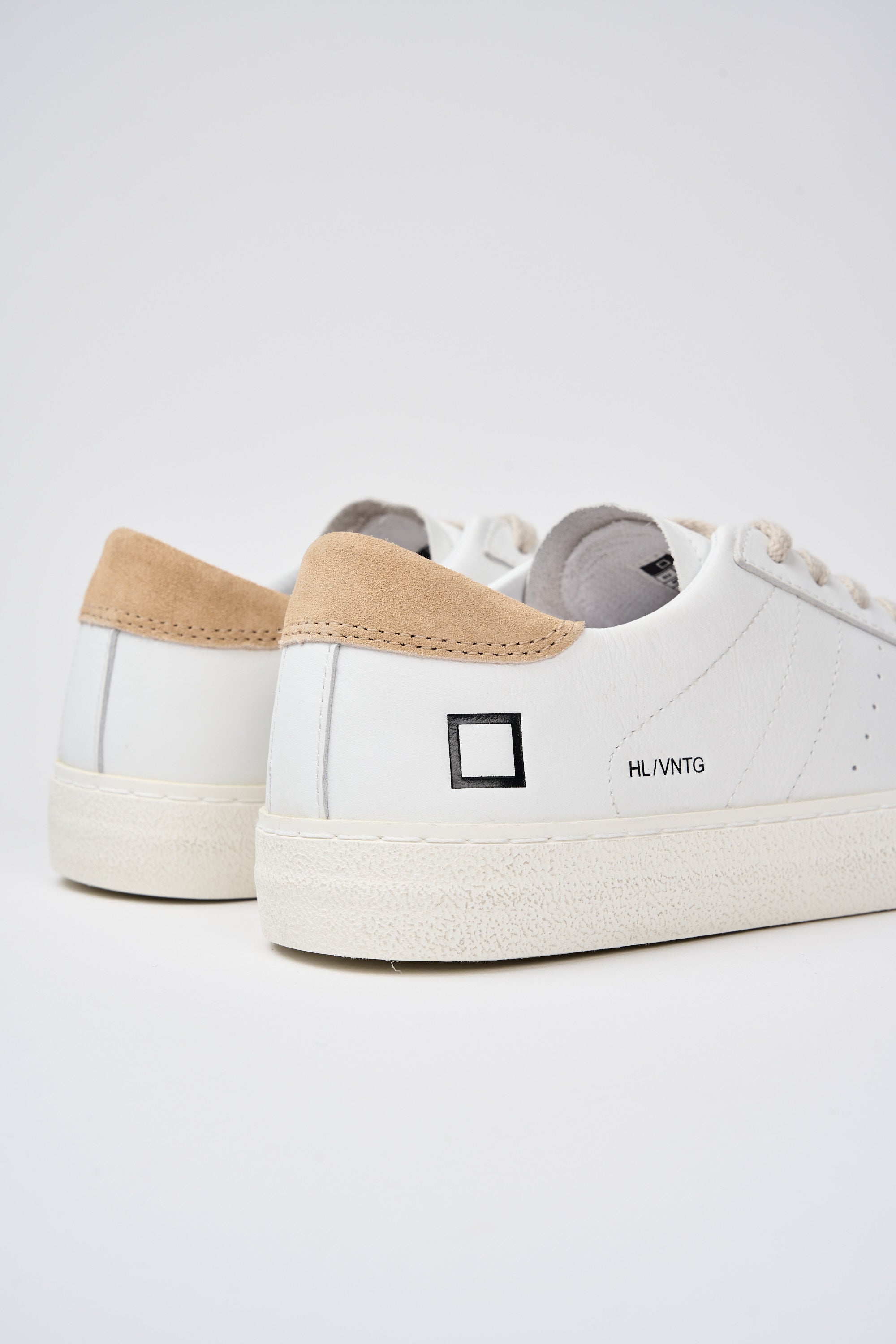 D.A.T.E. Hill Low Vintage Leather Sneakers White/Beige-4