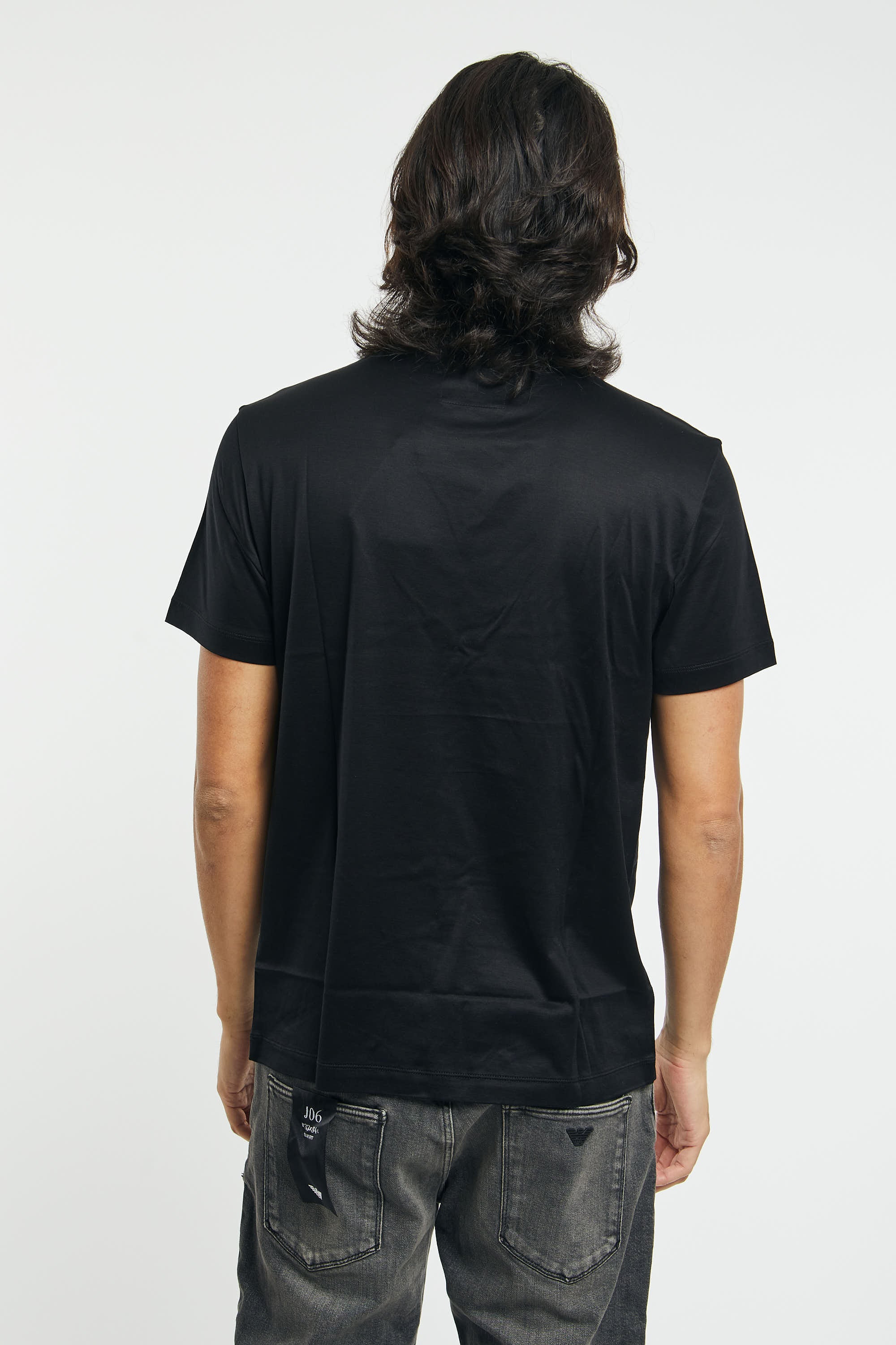 T-shirt in jersey misto Tencel con micro logo lettering - 4