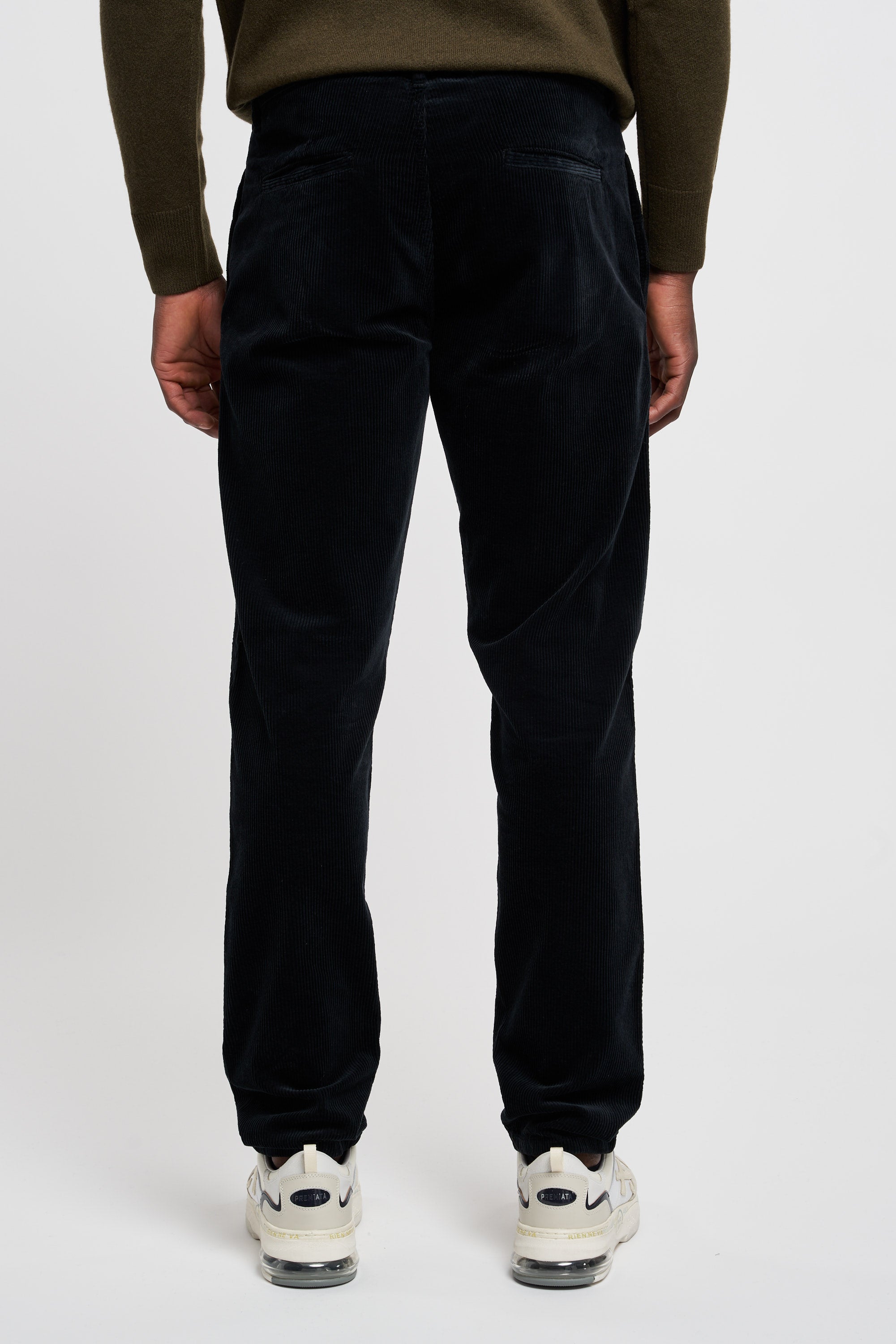 Aspesi Chino Trousers in Black Corduroy-6