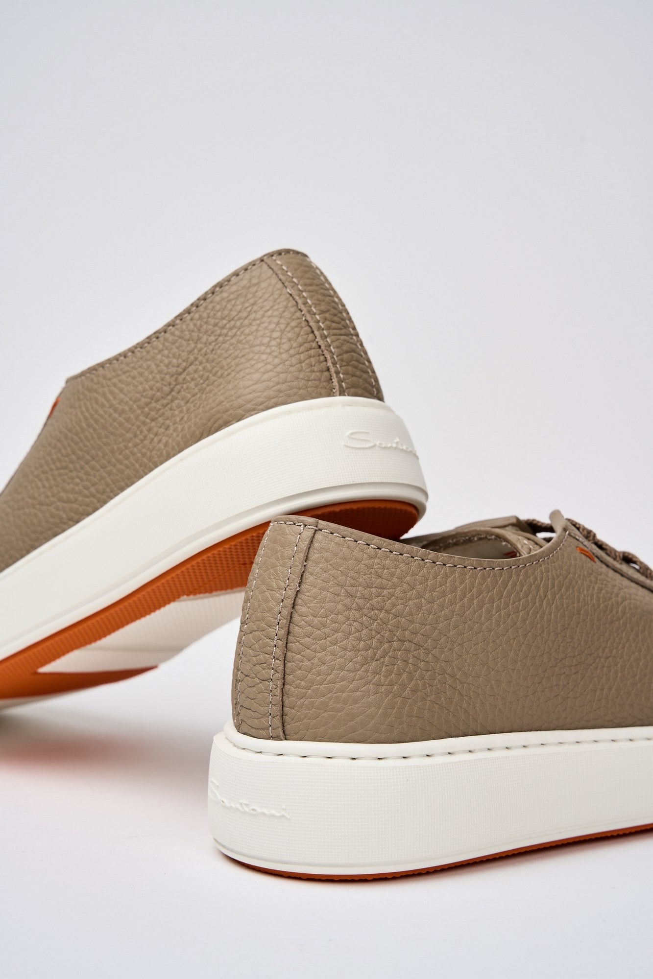 Santoni Sneaker Tumbled Leather Brown-5