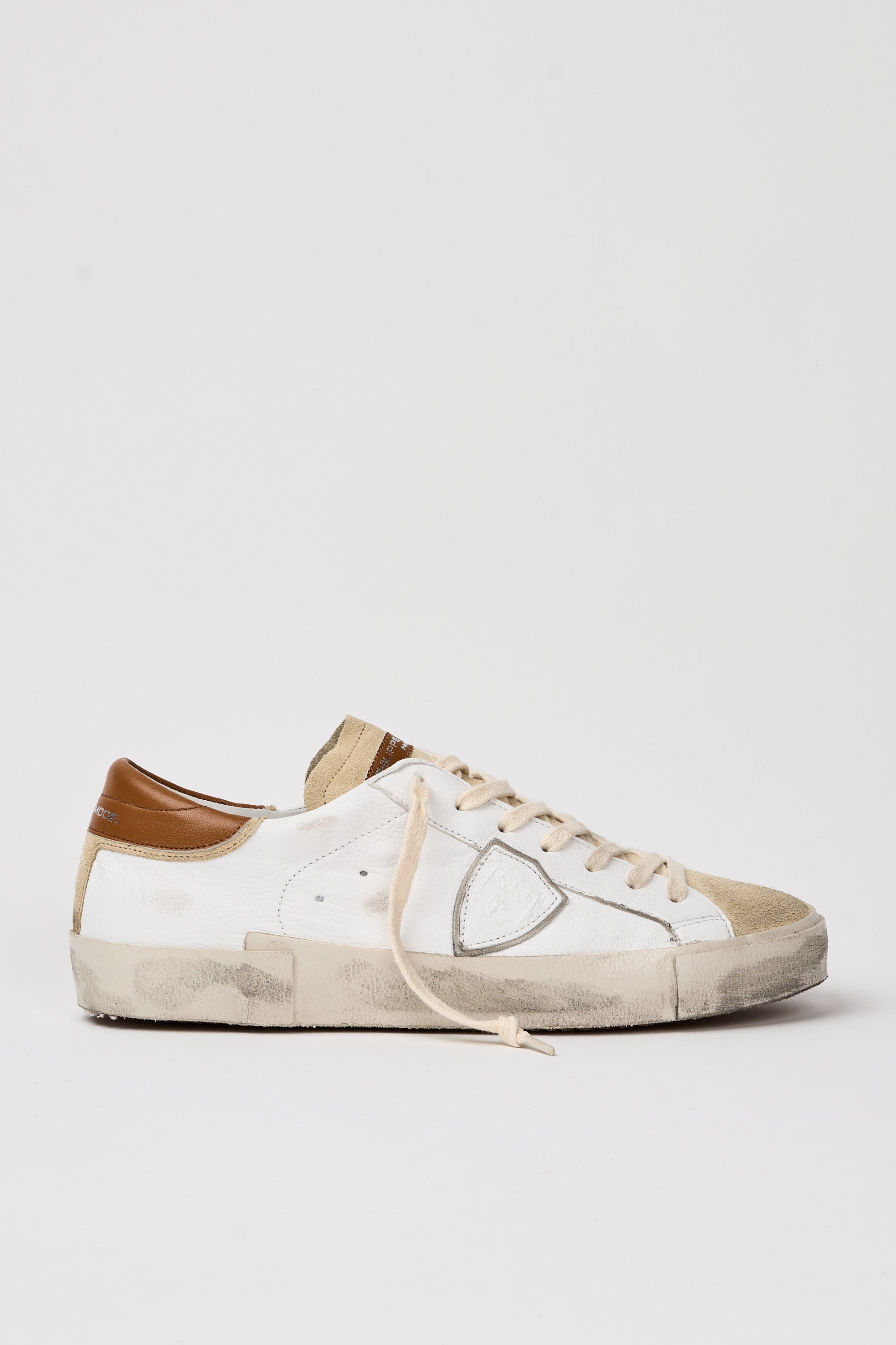 Philippe Model Sneaker PRSX Leather/Suede White/Brown-1