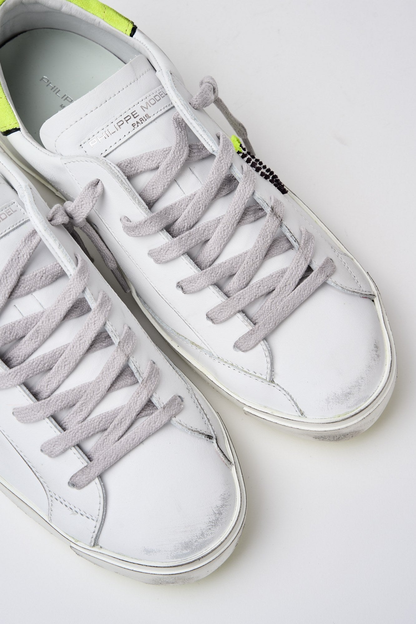 Philippe Model Sneaker Prsx Leather White/Yellow fluo-3