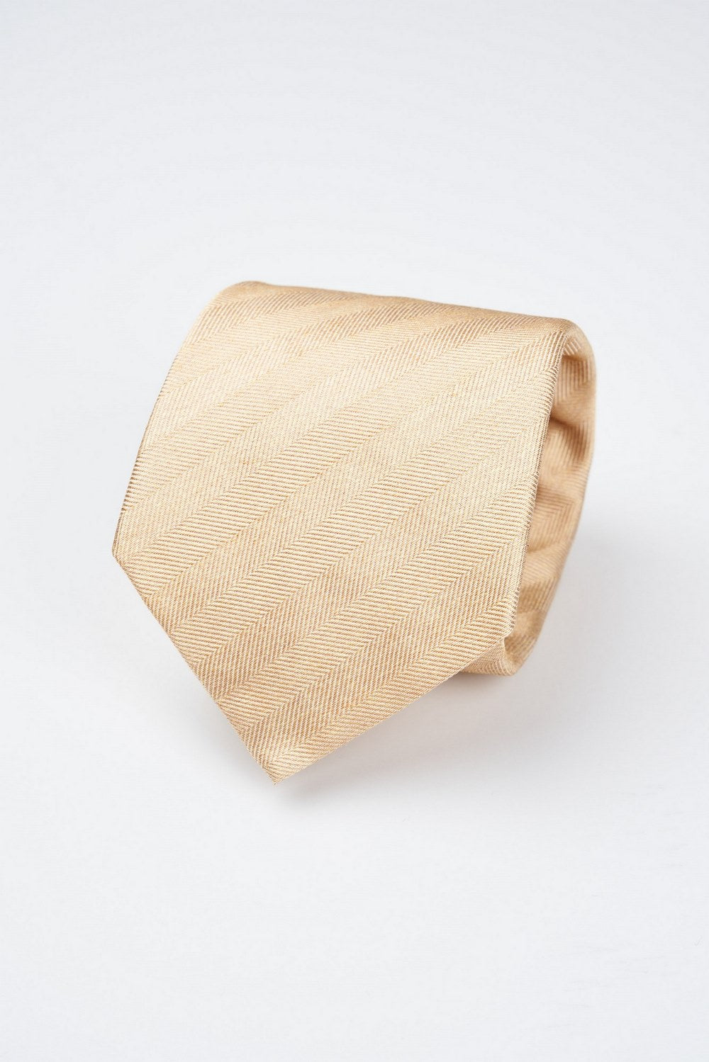 Krawatte aus reiner Seide mit diagonalem Fischgrätenmuster-1