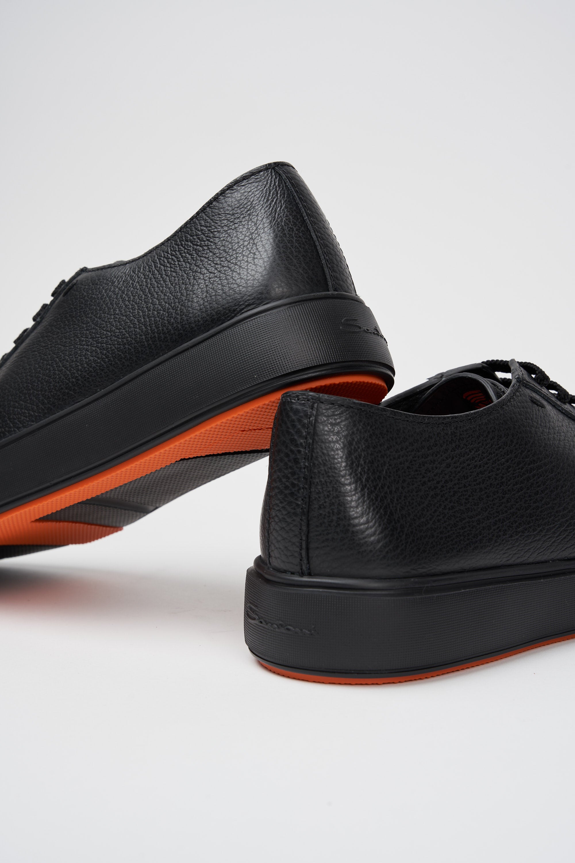 Santoni Leather Sneakers Black-4