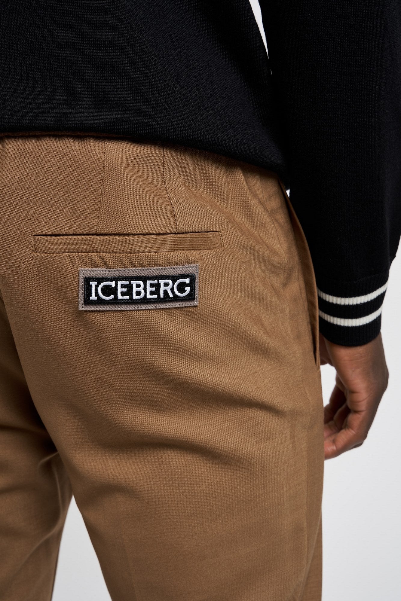 Iceberg Trousers with Logo Polyester/Wool Brown - 2