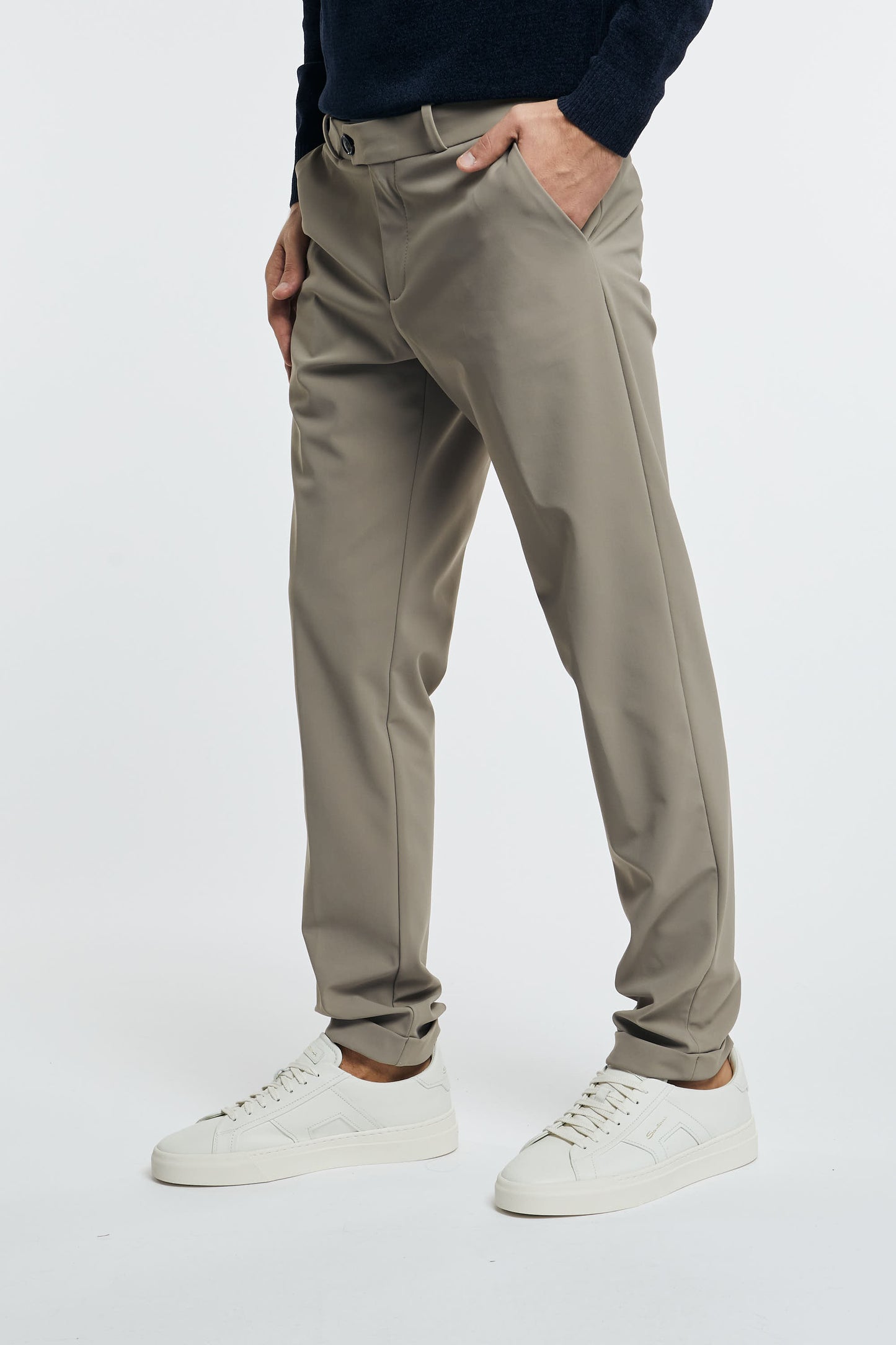 RRD Pantalone Chino in Poliammide/Elastan Grigio con Dettagli Tortora - 3