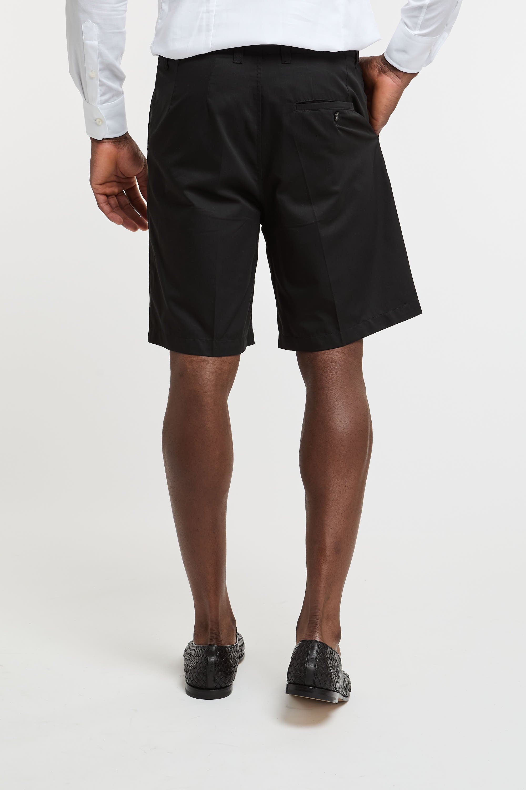 Paolo Pecora Black Cotton Blend Bermuda Shorts-6