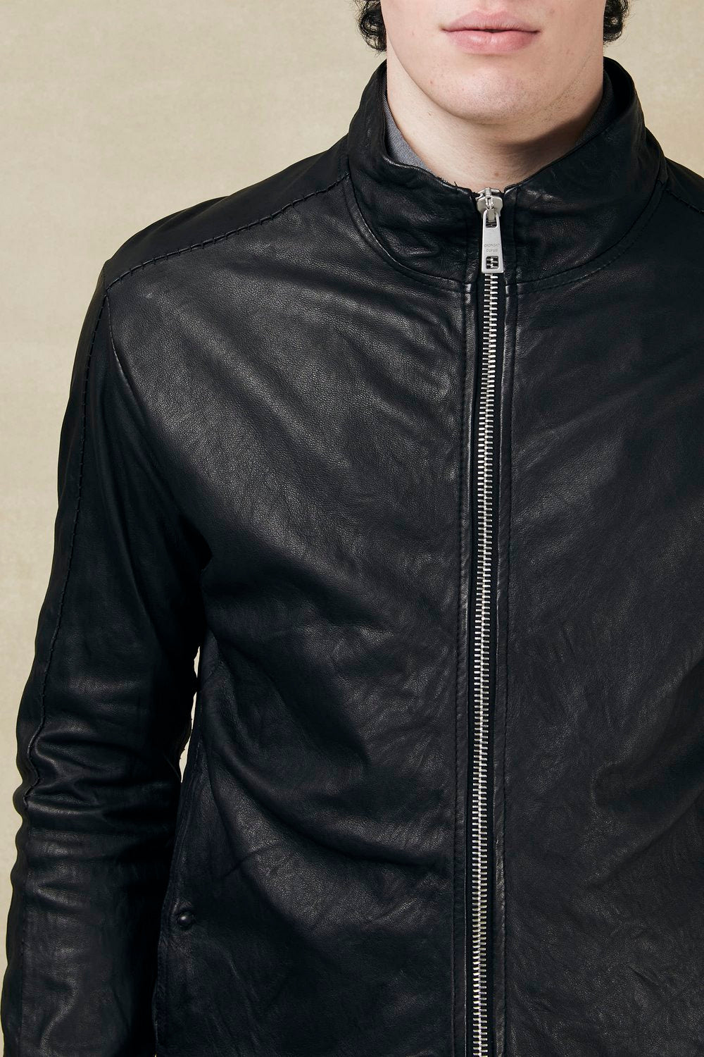 Genuine leather jacket-4