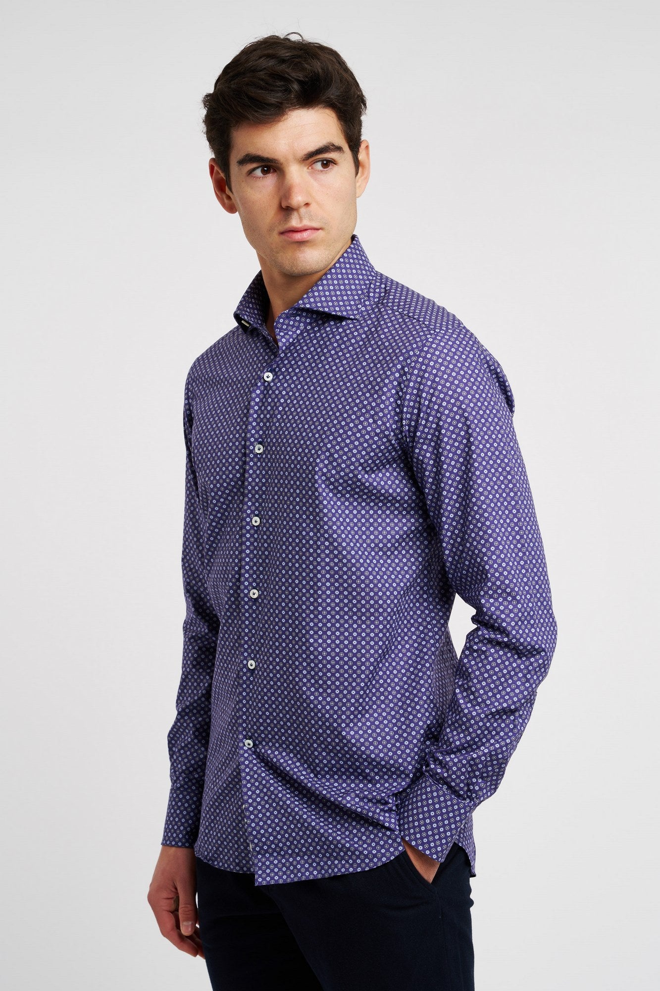 Alessandro Gherardi Blue Cotton Shirt-3