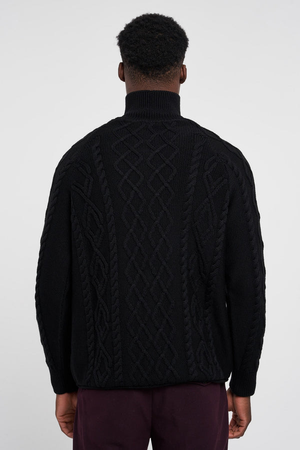 Paolo Pecora Schwarzer Wollrollkragenpullover - 4