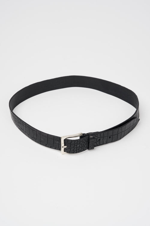 D'Amico Vintage Leather Belt Black-2