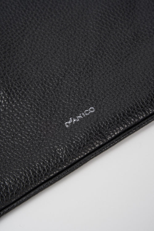 D'Amico Clutch 6282 in Textured Leather Black-2