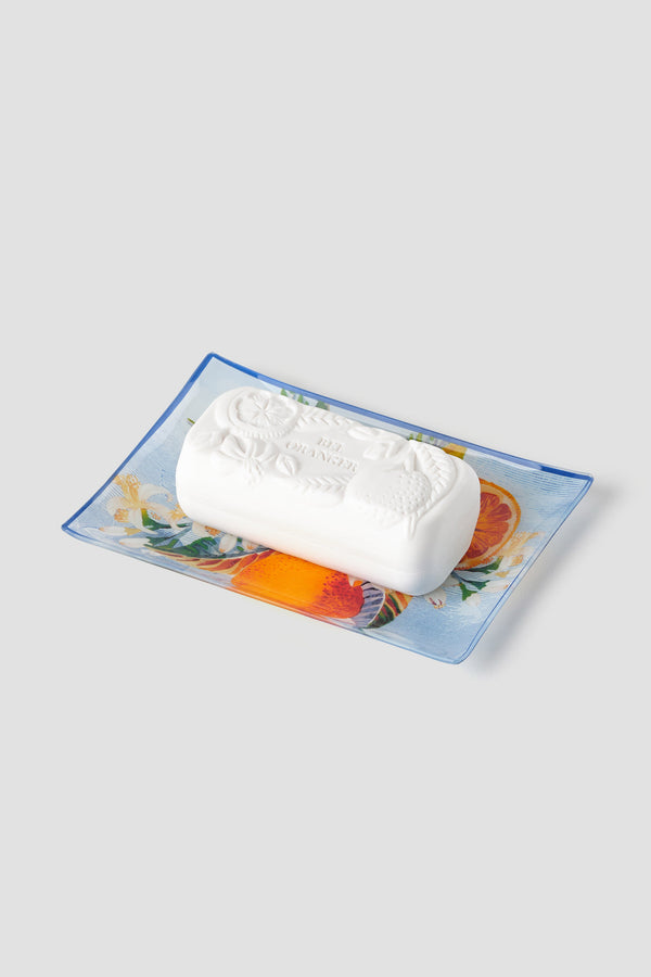 Fragonard Bel Orange Soap with Neutral White Dish - 1