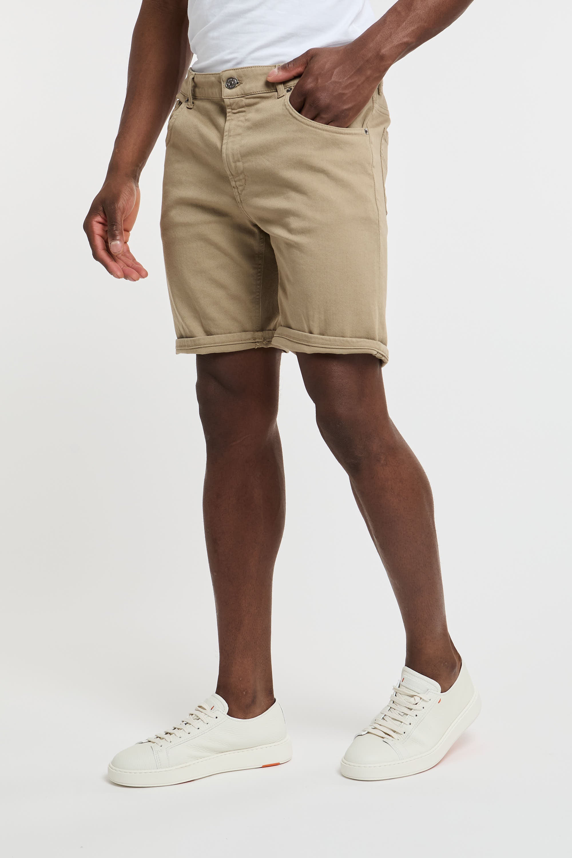Dondup Derick Beige Cotton Bermuda Shorts-1