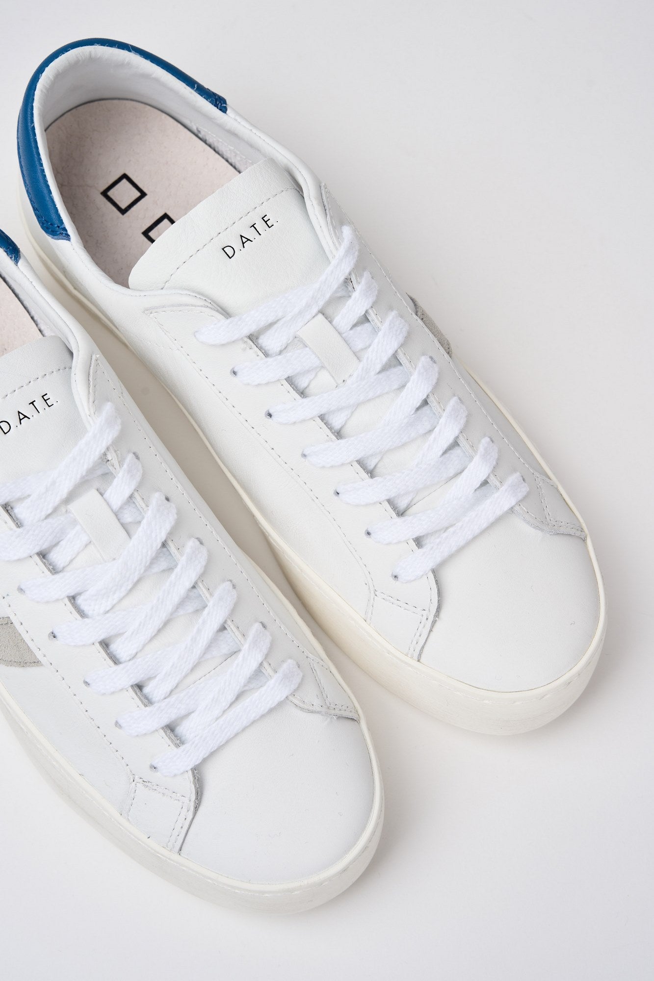 D.A.T.E. Sneaker Hill Leder/Suede Weiß/Blau-3