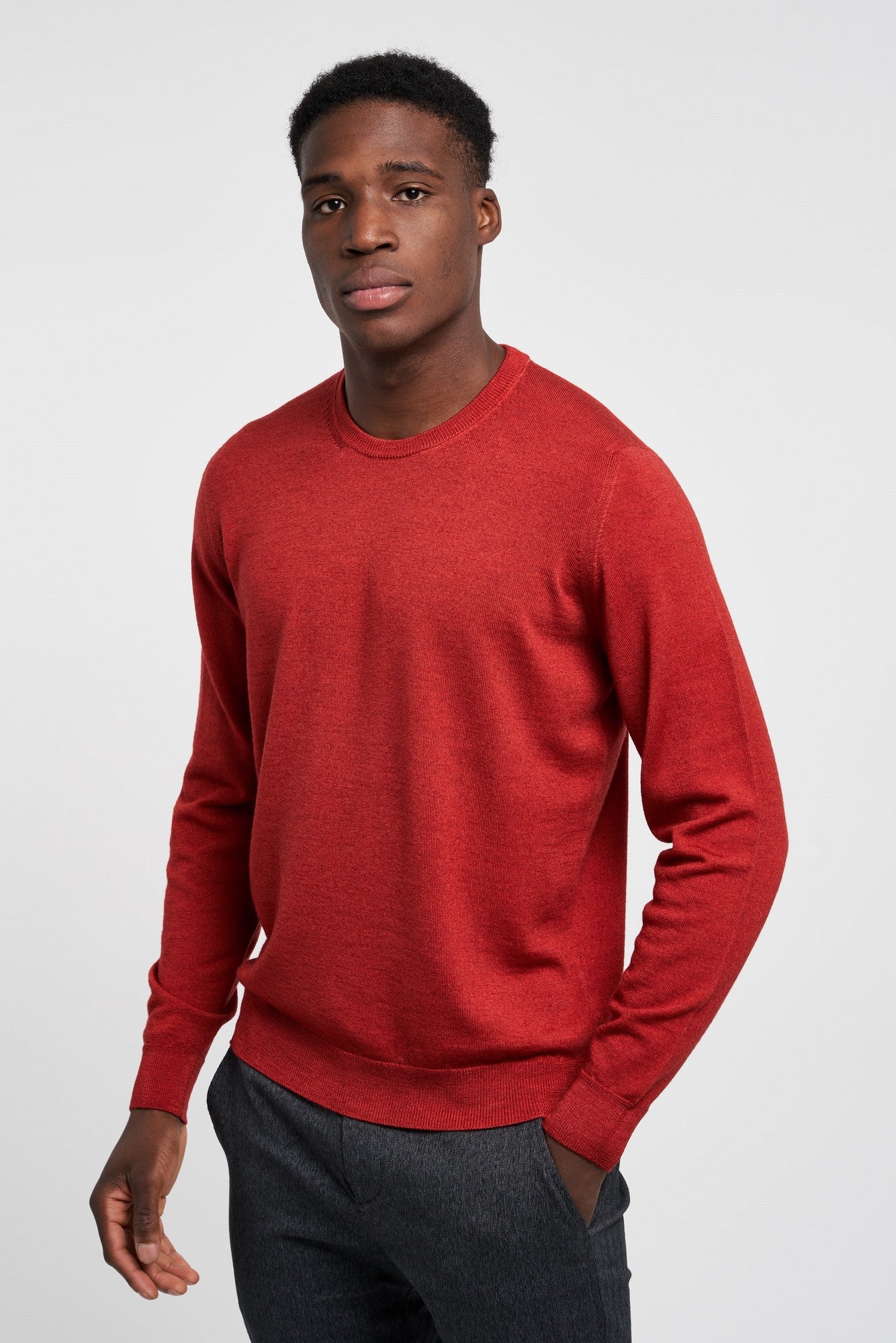 Drumohr Merino Wool Crewneck Sweater Red-5
