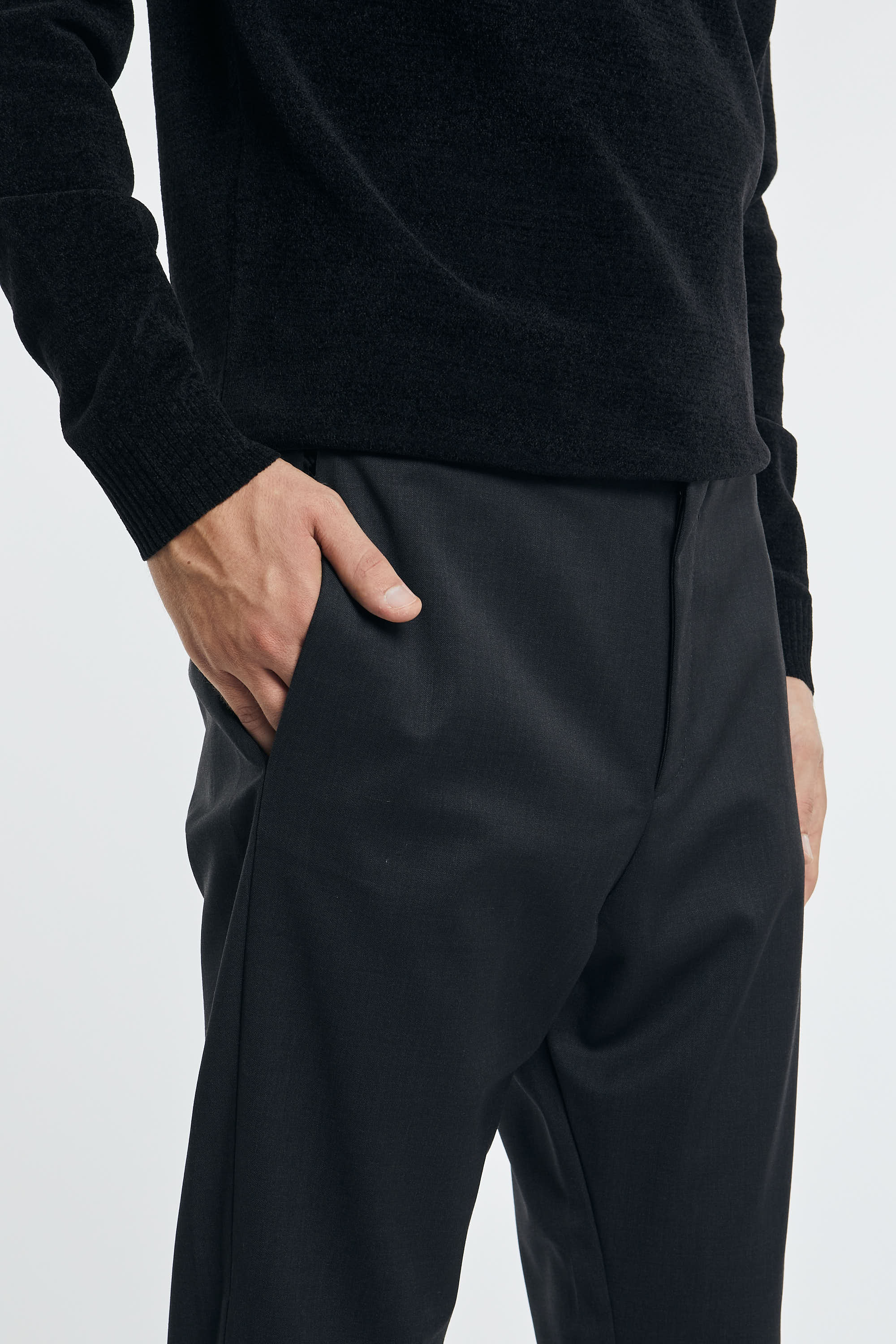 RRD Ultrafine Wool Terzilio Pants with Elastane Lead Grey-3
