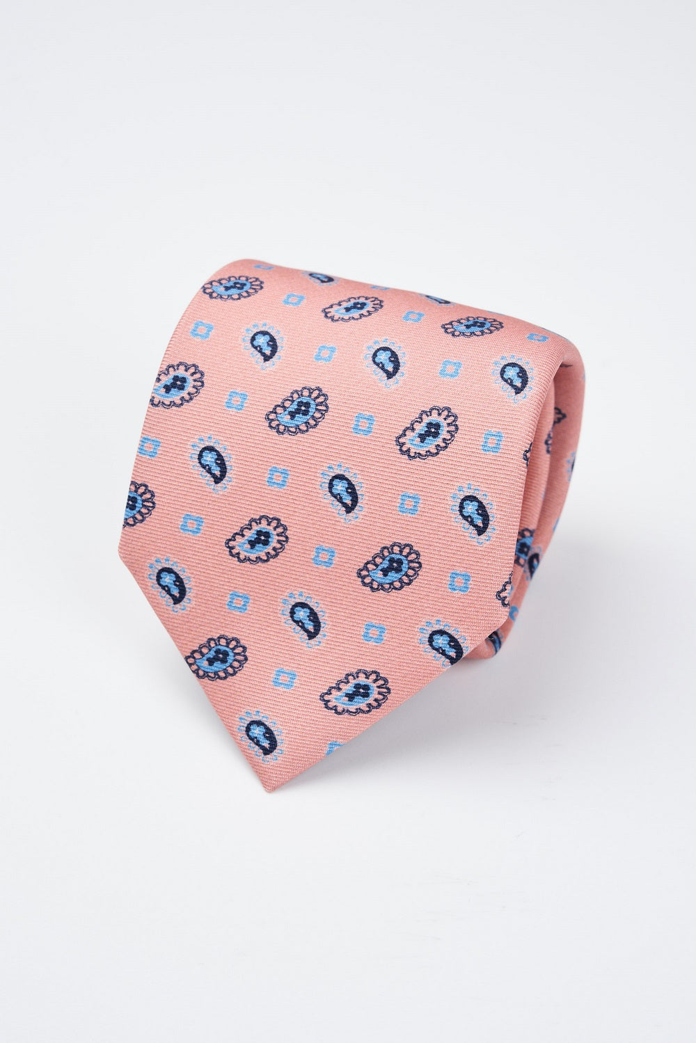 Handmade silk tie with paisley print-1