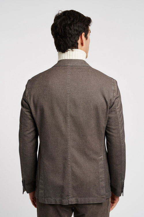 L.B.M. 1911 Single-breasted Cotton Jacket in Taupe-2