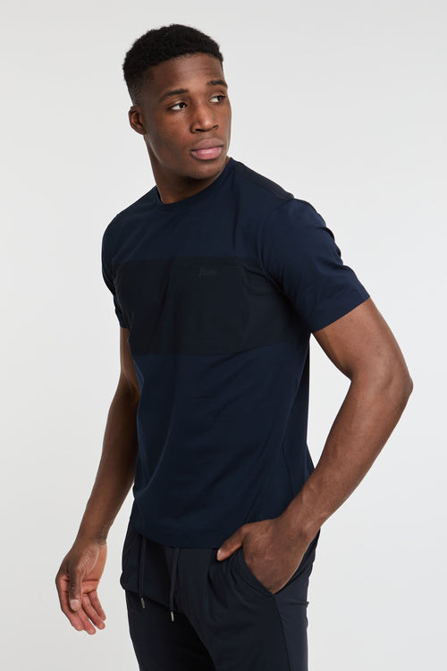 Herno T-Shirt Superfine Cotton/Stretch & Light Scuba Blue-2