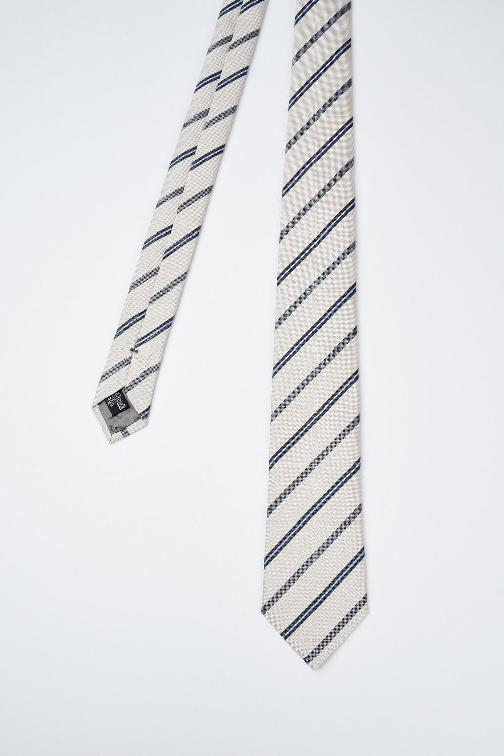 Cravatta in pura seta jacquard a righe - 2