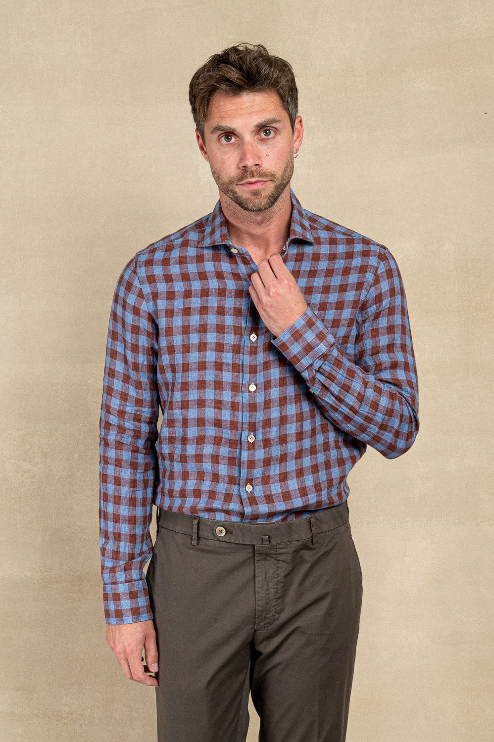Shirt with checked pattern-2